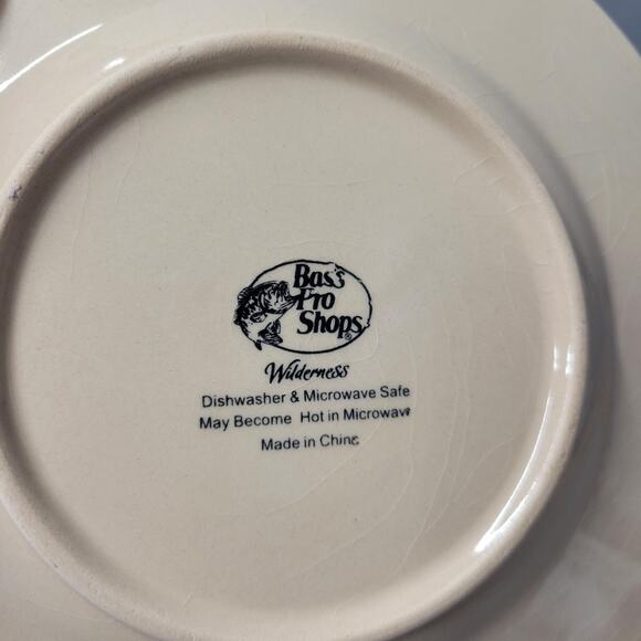 Bass Pro Shops Wilderness Salad Plate 7.5" Crackle Glaze Wildlife Animal Ceramic - Picture 2 of 11
